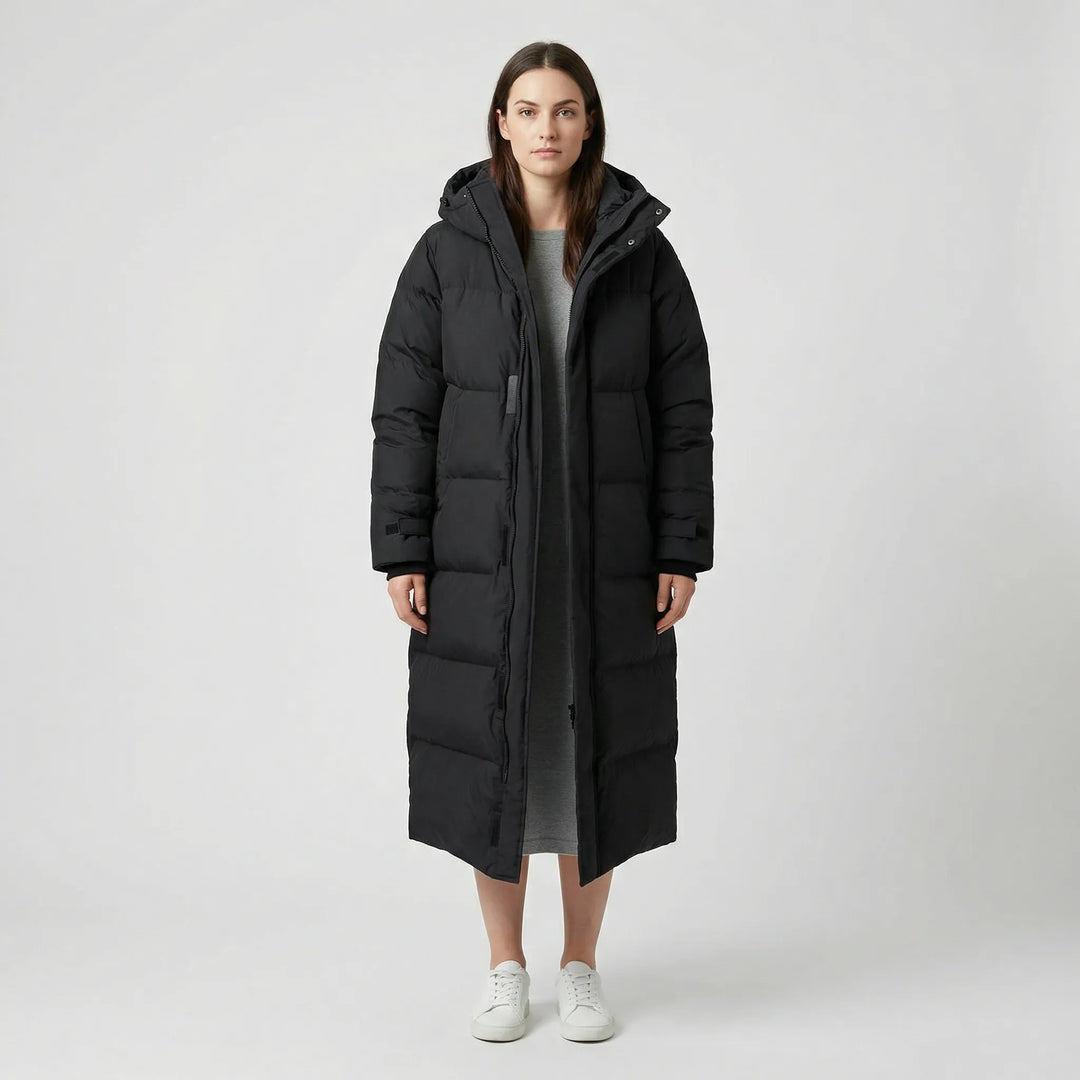 Amy | Chic Longline Hooded Quilted Puffer Jacket