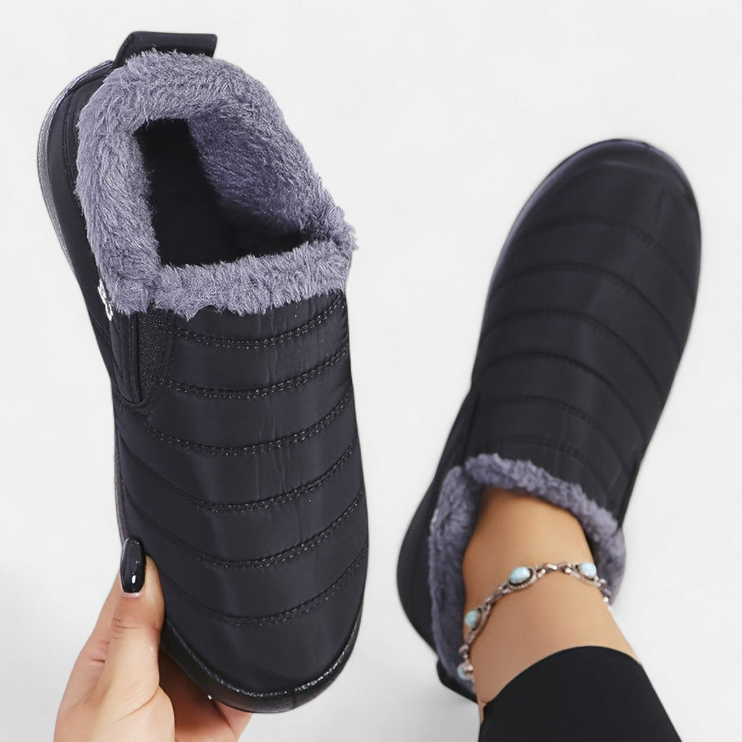 Andrea | Cozy Quilted Slip-On Ankle Snow Boots