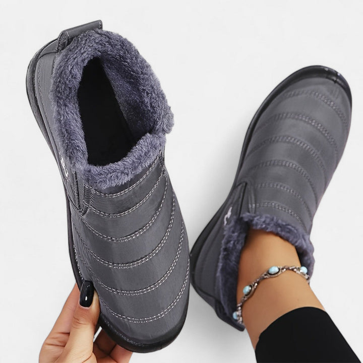 Andrea | Cozy Quilted Slip-On Ankle Snow Boots