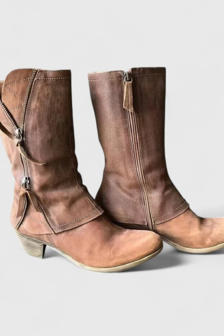 Andrea | Effortless Distressed Knee High Western Boots
