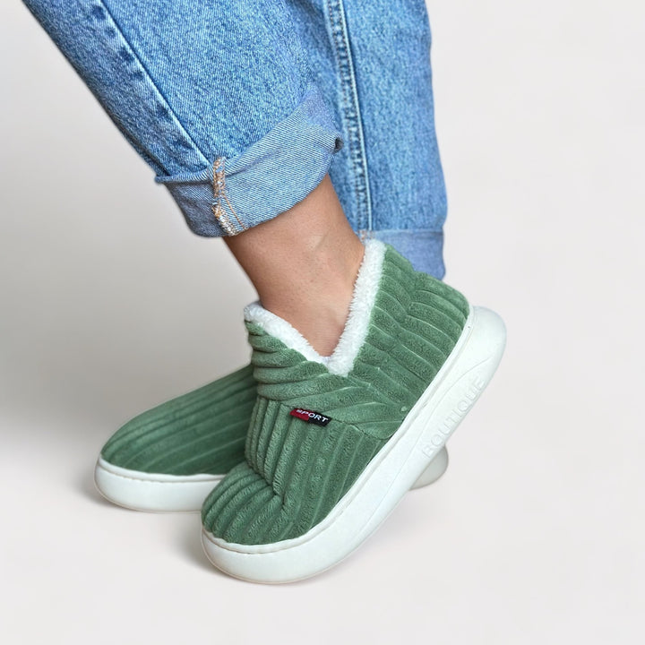 Andrea | Polished Cozy Corduroy Ankle Bootie Slippers