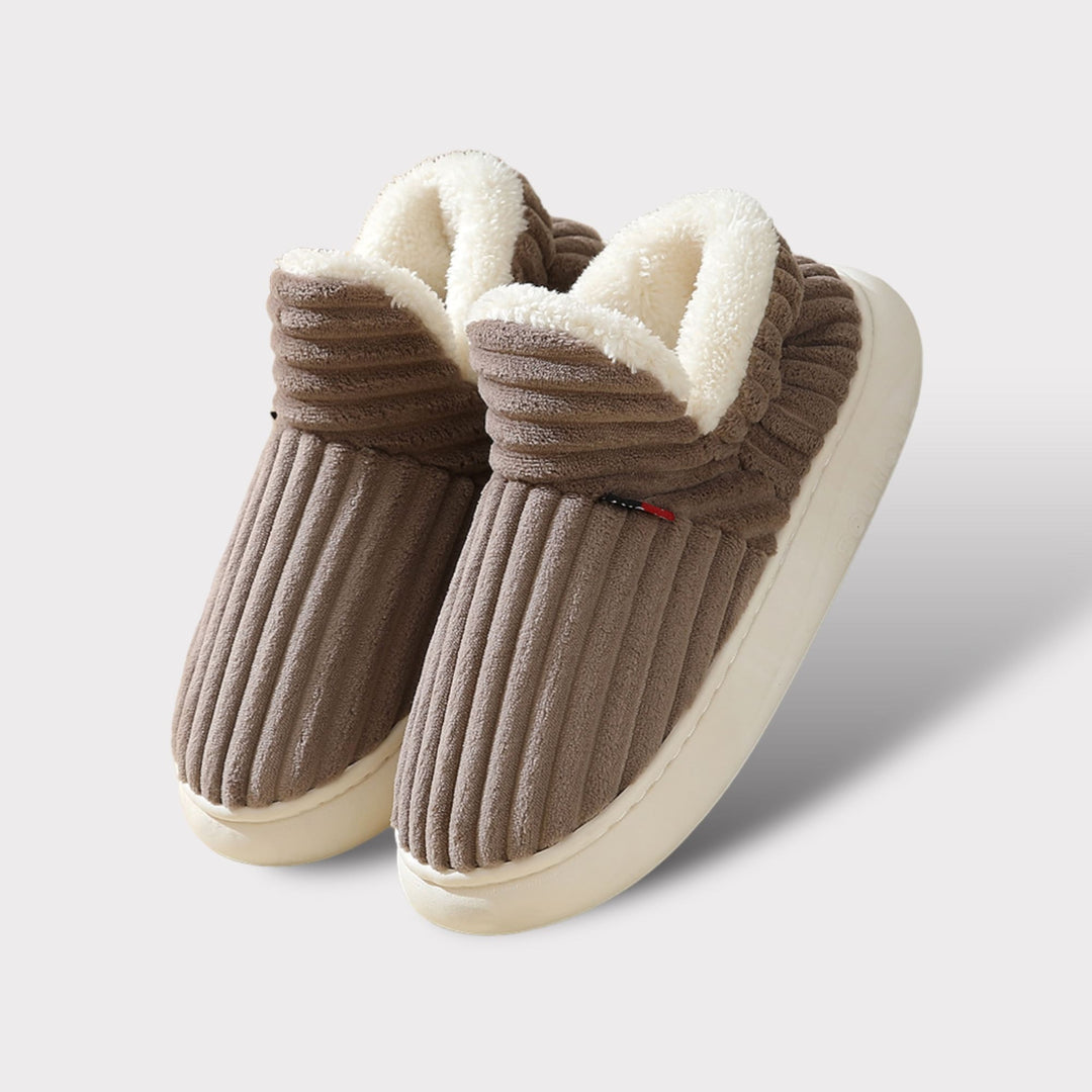 Andrea | Polished Cozy Corduroy Ankle Bootie Slippers