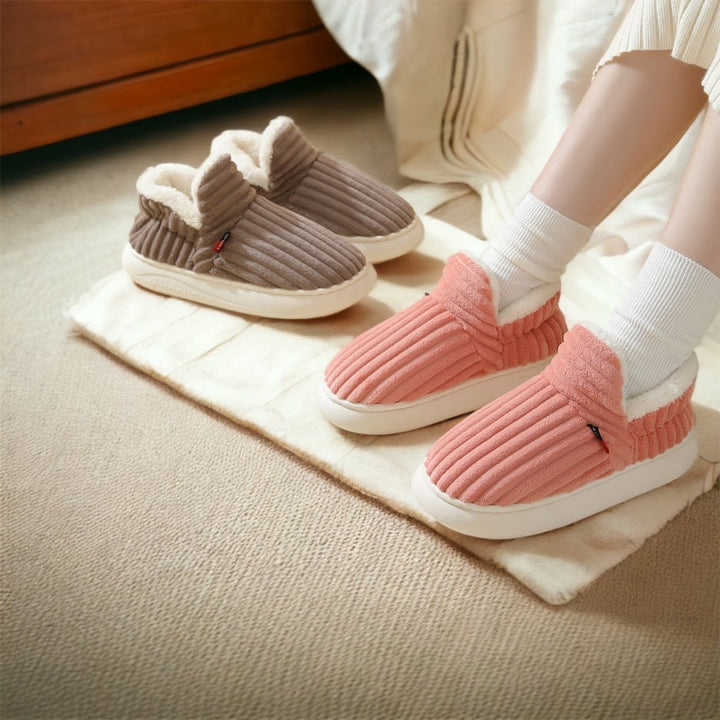 Andrea | Polished Cozy Corduroy Ankle Bootie Slippers