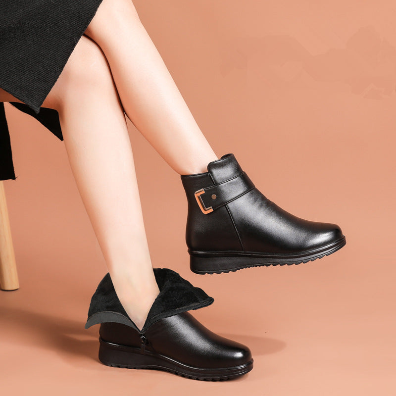 Angela | Cozy Faux Fur Lined Ankle Winter Boots Women