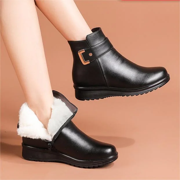 Angela | Cozy Faux Fur Lined Ankle Winter Boots Women