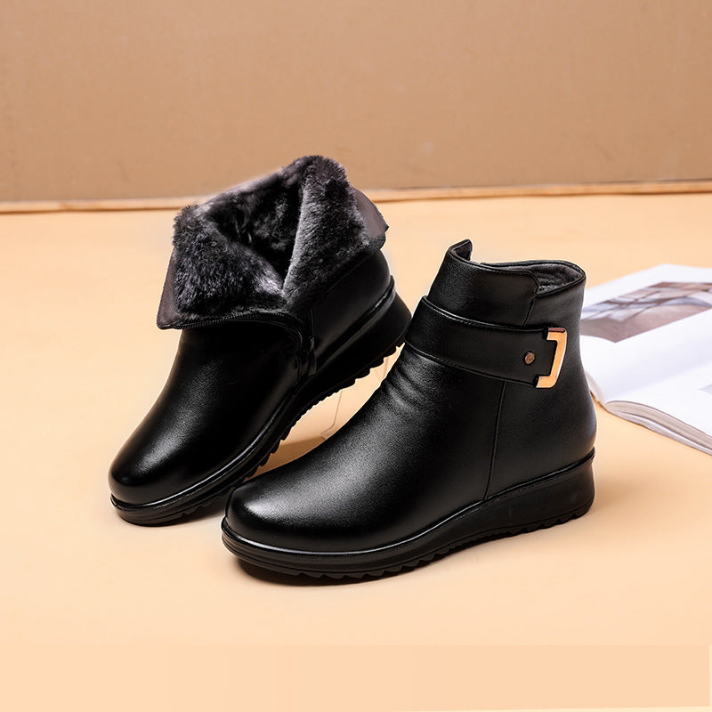 Angela | Cozy Faux Fur Lined Ankle Winter Boots Women
