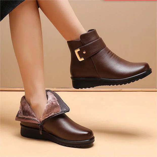 Angela | Cozy Faux Fur Lined Ankle Winter Boots Women
