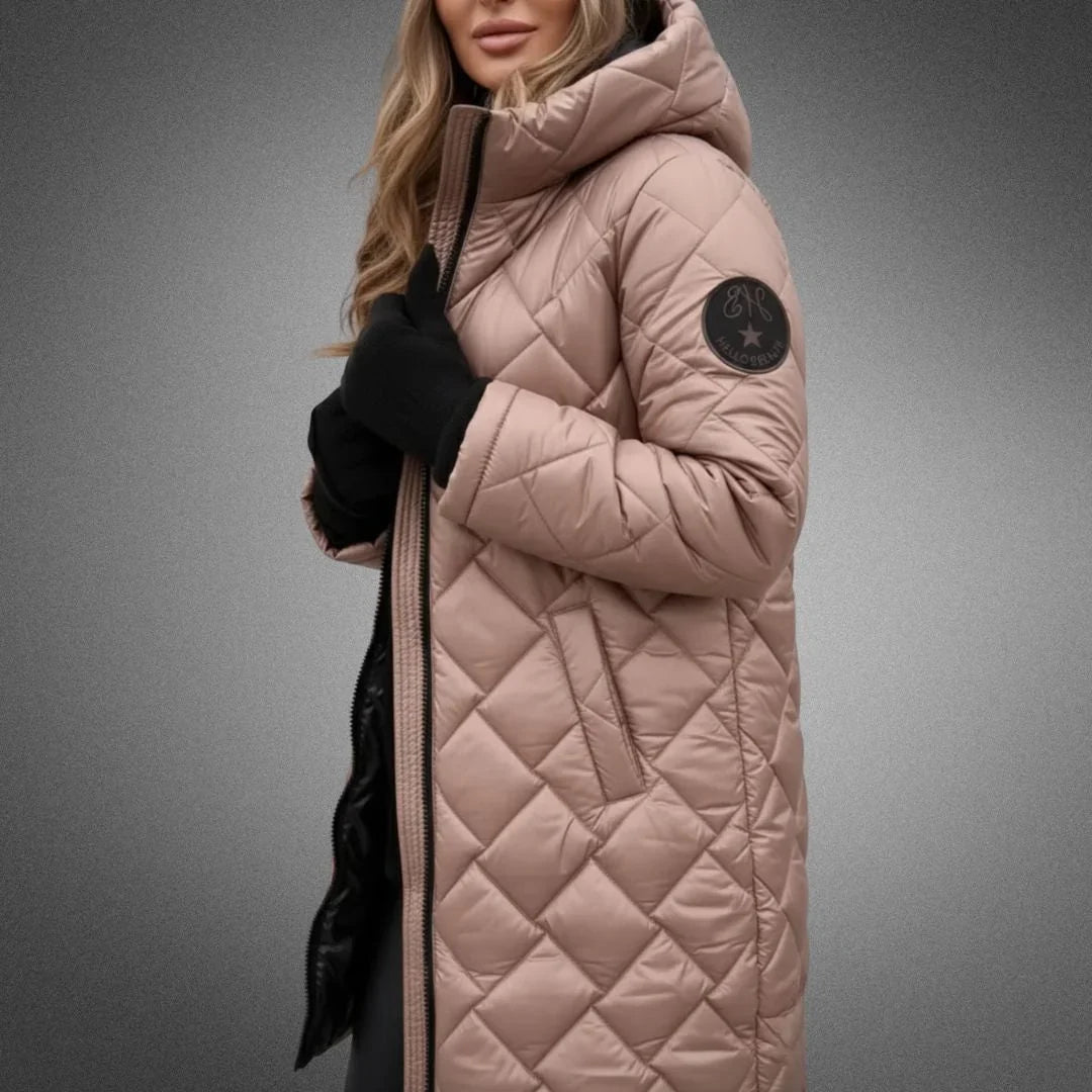 Ann | Sophisticated Diamond Quilted Longline Puffer Jacket