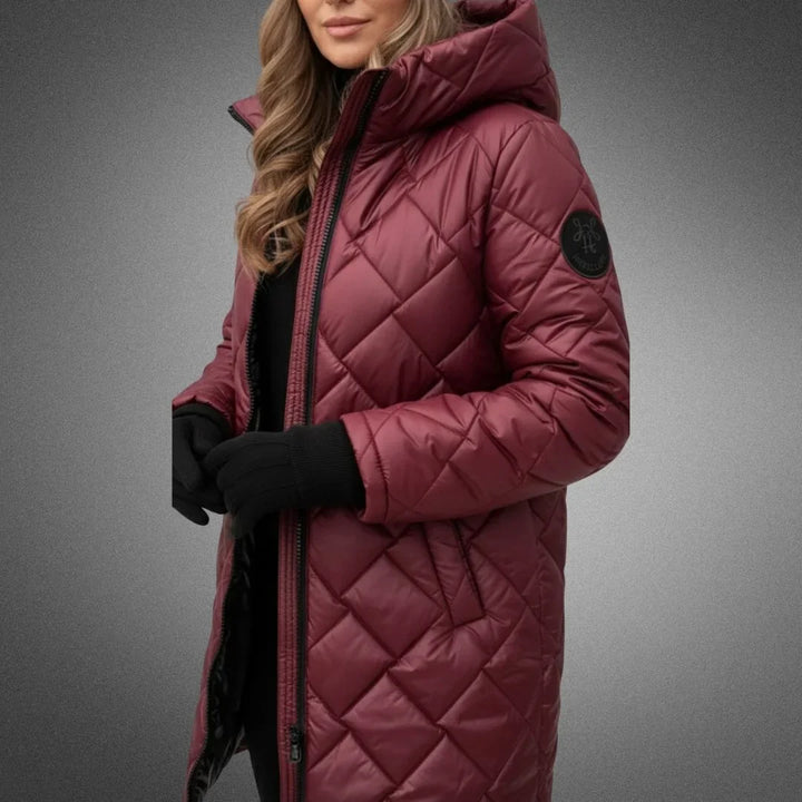 Ann | Sophisticated Diamond Quilted Longline Puffer Jacket
