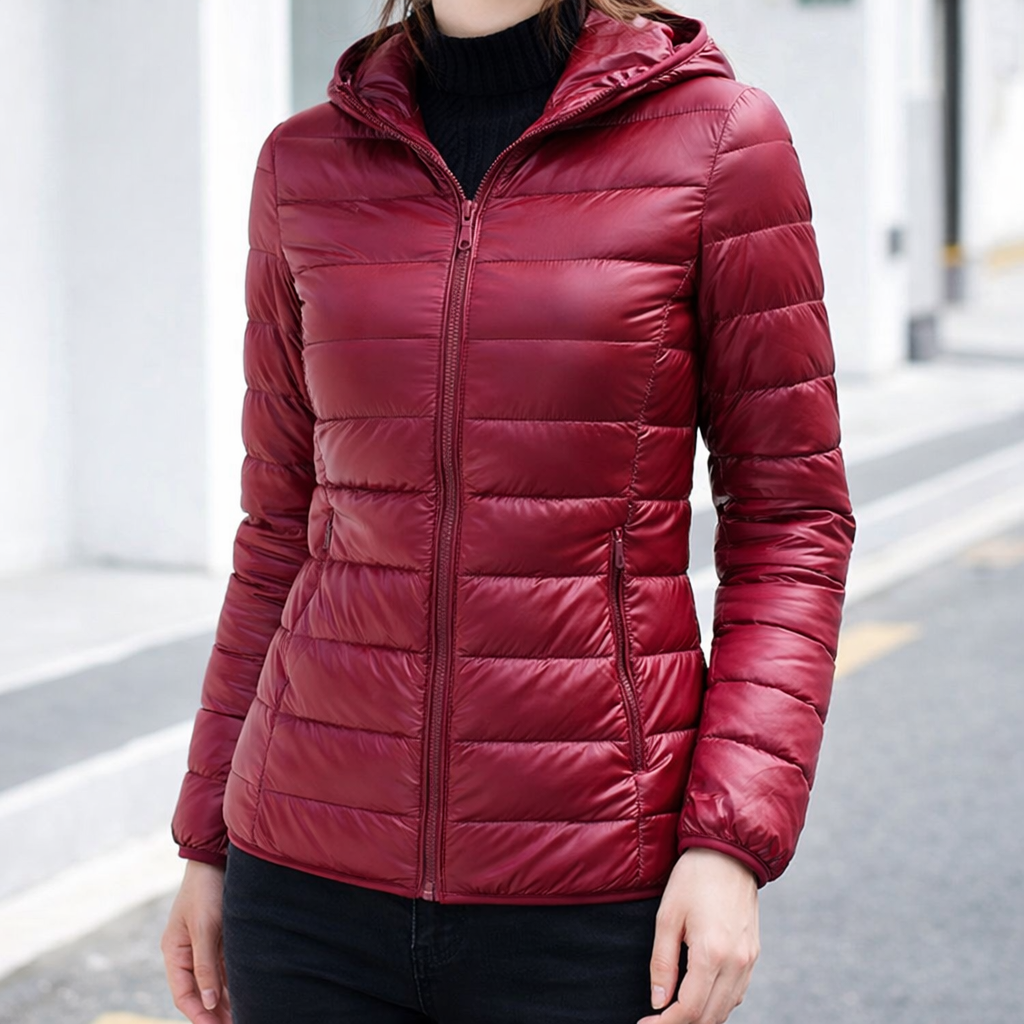 Anna | Polished Hooded Puffer Jacket with Zip Front