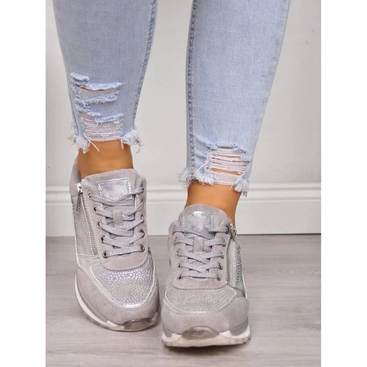 Anna | Side Zip Lace Up Supportive Walking Shoes