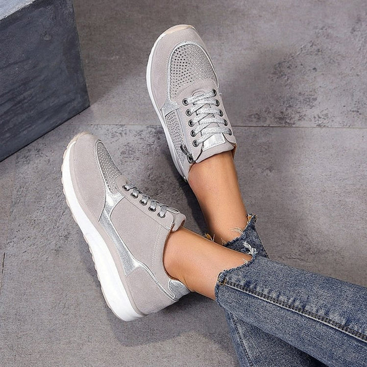 Anna | Side Zip Lace Up Supportive Walking Shoes