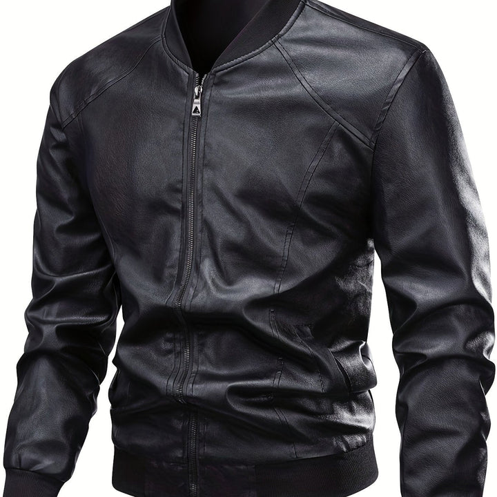 Anthony | Refined Zip-Up Leather Bomber Jacket