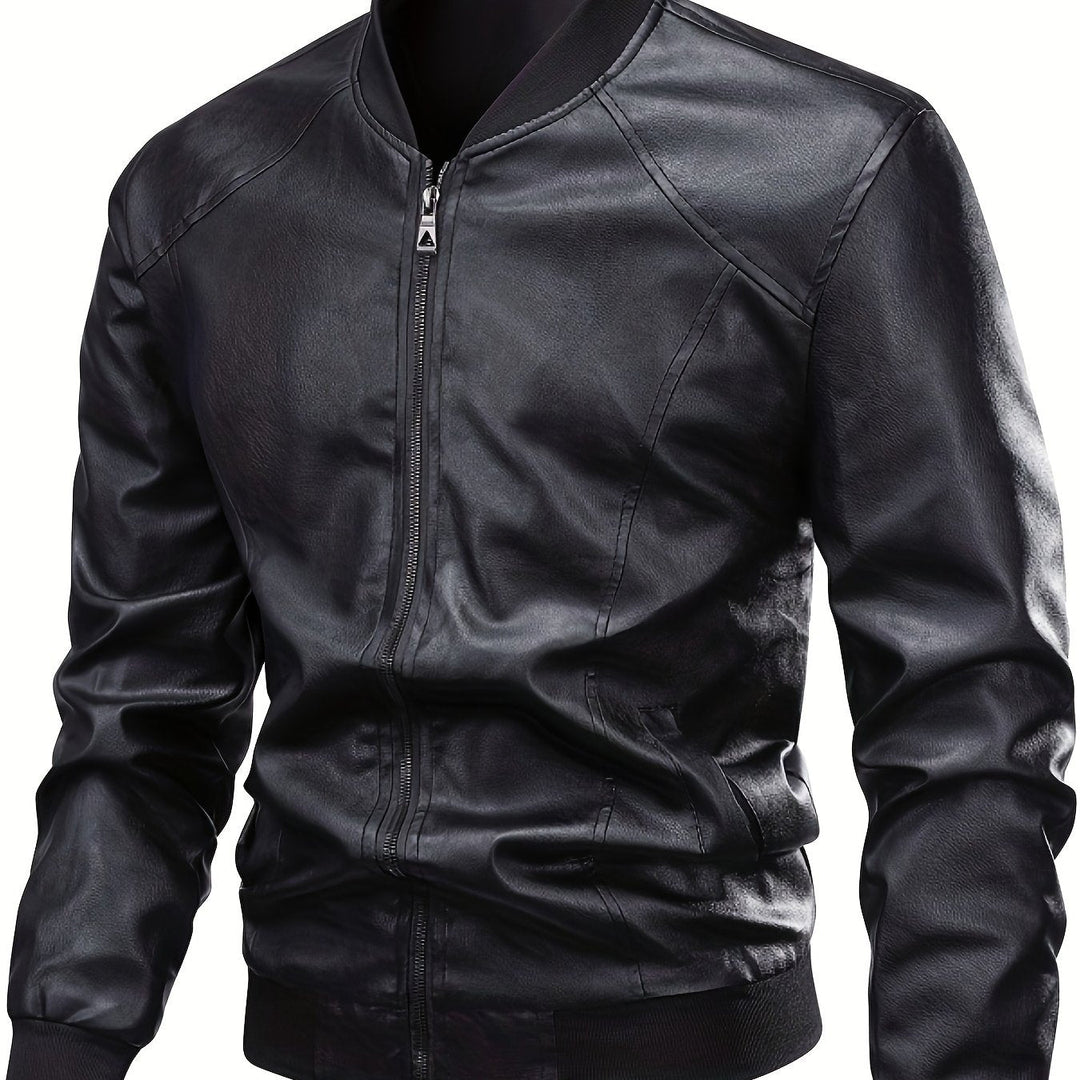 Anthony | Refined Zip-Up Leather Bomber Jacket