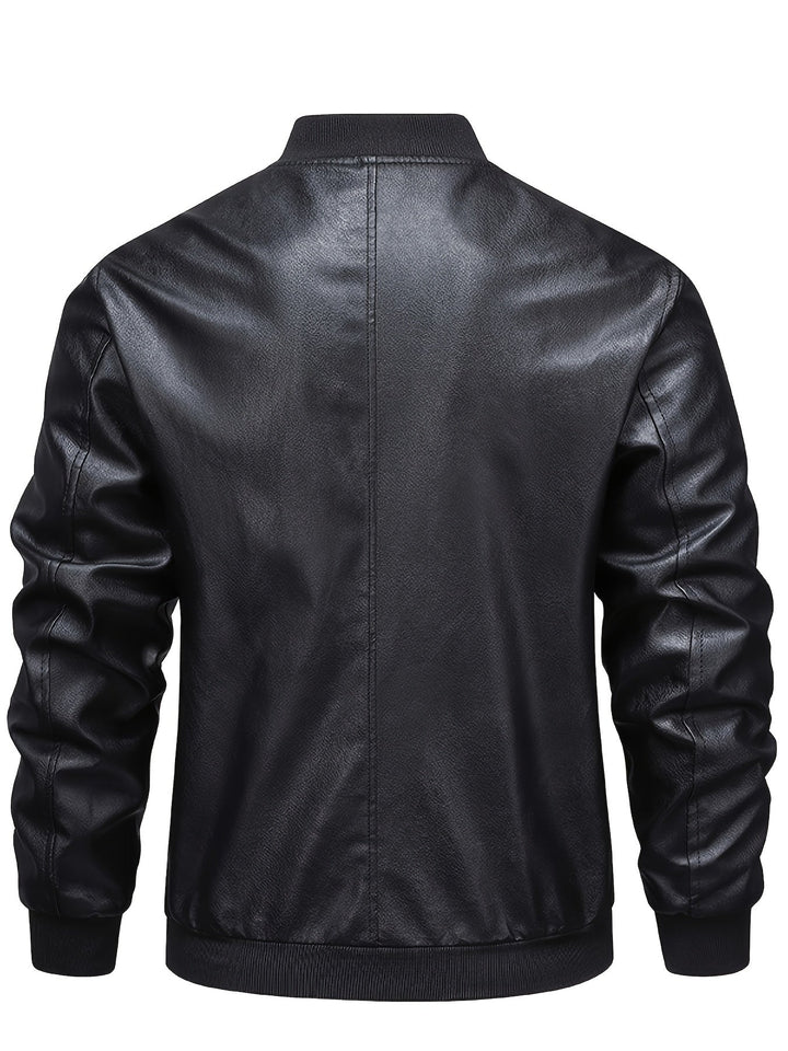 Anthony | Refined Zip-Up Leather Bomber Jacket