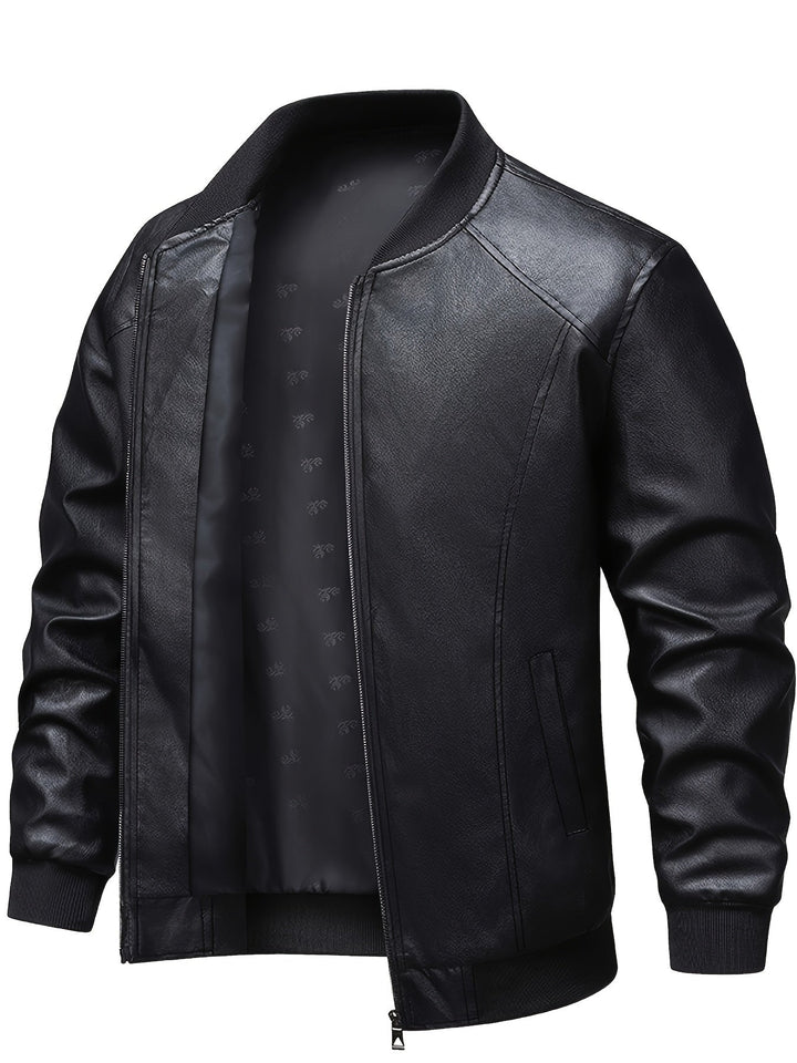 Anthony | Refined Zip-Up Leather Bomber Jacket