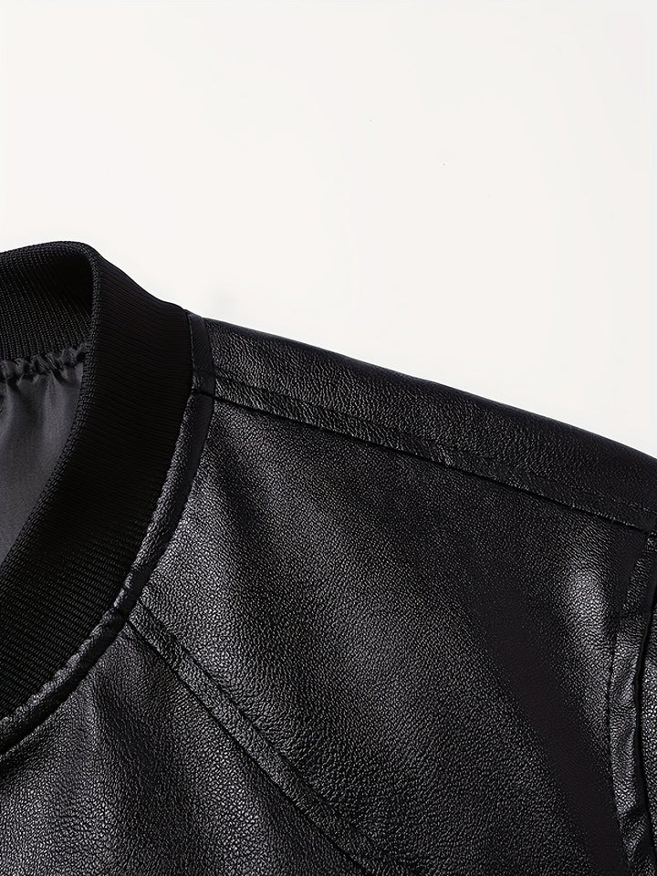 Anthony | Refined Zip-Up Leather Bomber Jacket