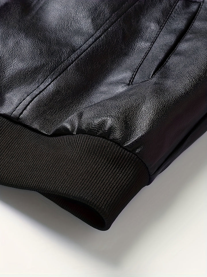 Anthony | Refined Zip-Up Leather Bomber Jacket