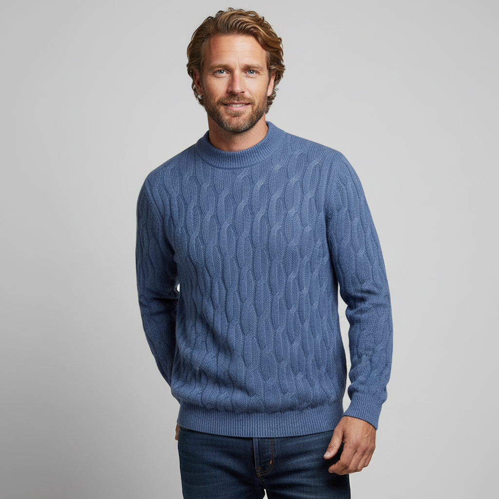 Anthony | Timeless Crewneck Chunky Cable Knit Sweater