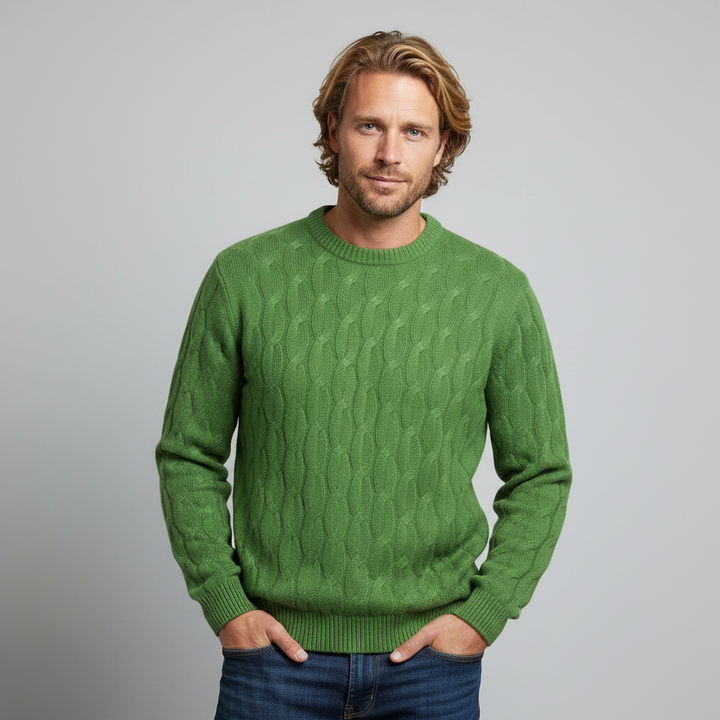 Anthony | Timeless Crewneck Chunky Cable Knit Sweater
