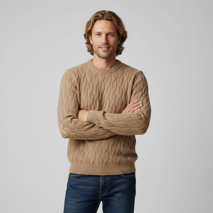 Anthony | Timeless Crewneck Chunky Cable Knit Sweater