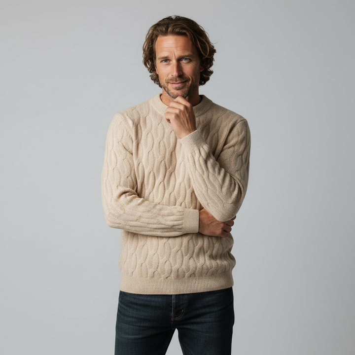 Anthony | Timeless Crewneck Chunky Cable Knit Sweater
