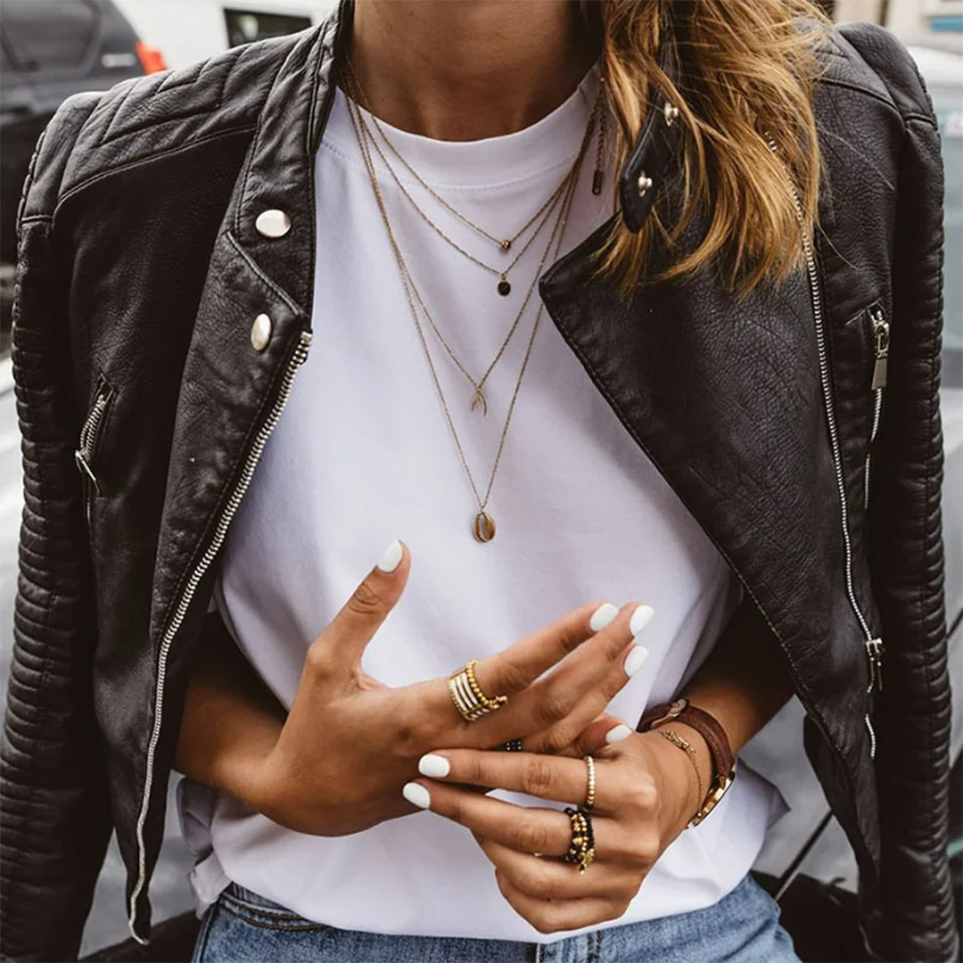 Ava | Cozy Quilted Moto Leather Bomber Jacket