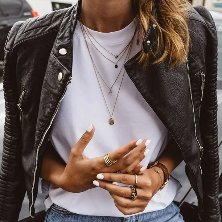 Ava | Cozy Quilted Moto Leather Bomber Jacket