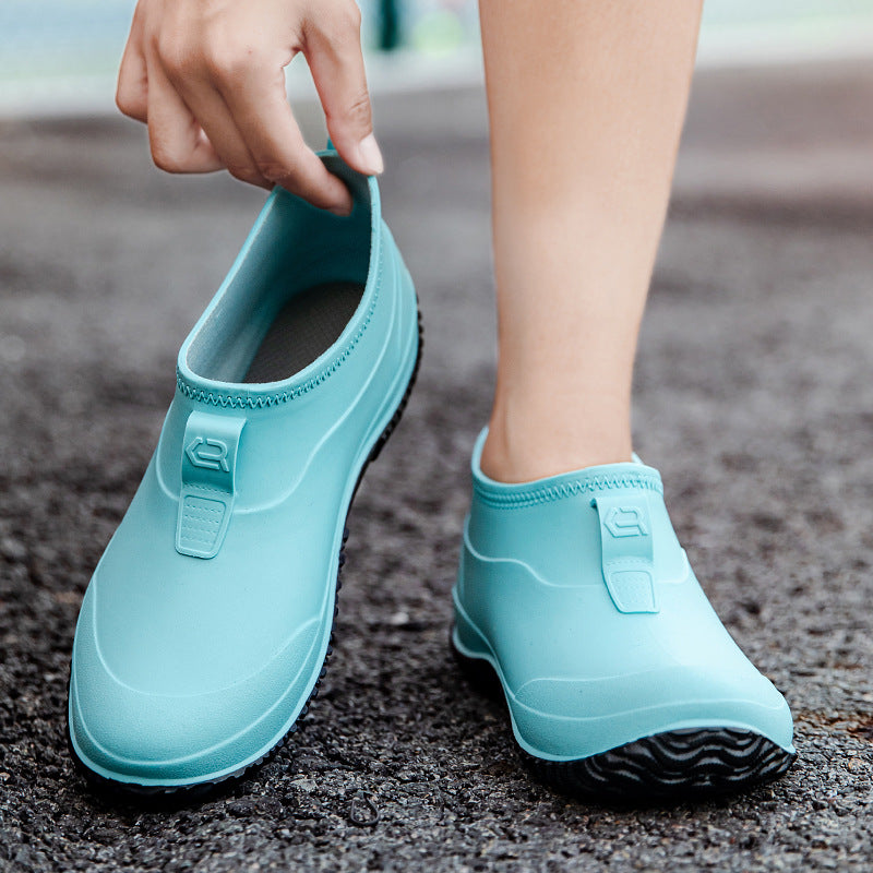Ava | Cozy Waterproof Slip-On Rain Boots with Ridged Ankle Design