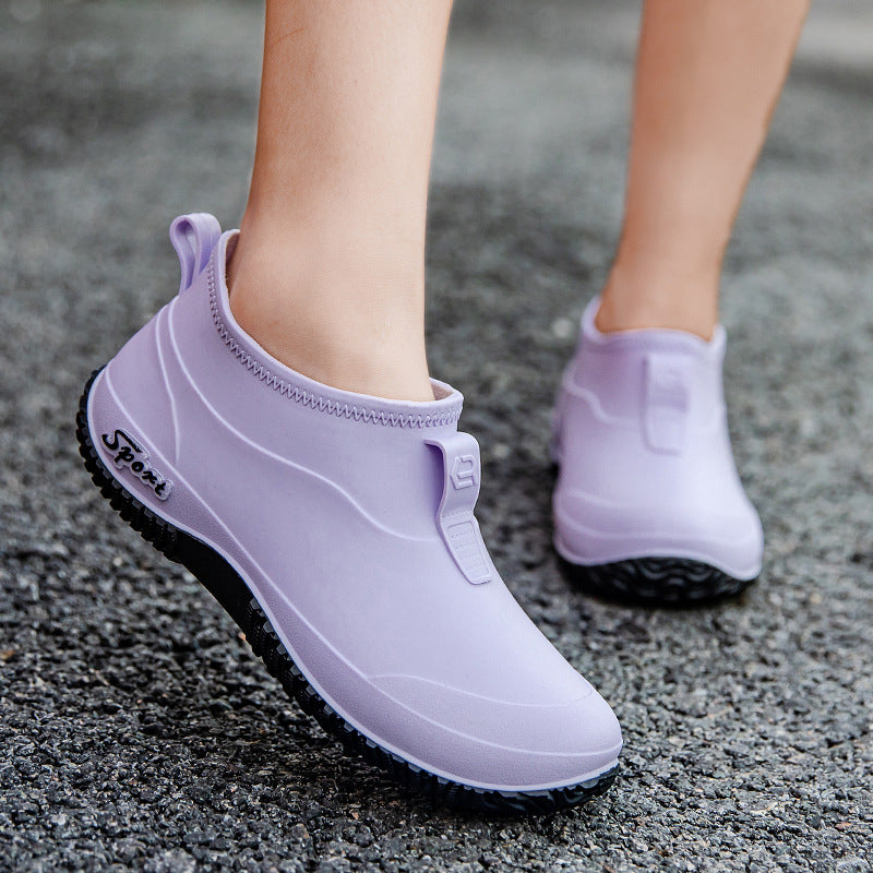 Ava | Cozy Waterproof Slip-On Rain Boots with Ridged Ankle Design
