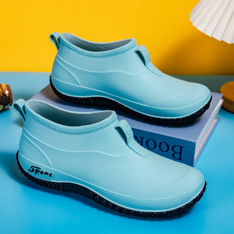 Ava | Cozy Waterproof Slip-On Rain Boots with Ridged Ankle Design