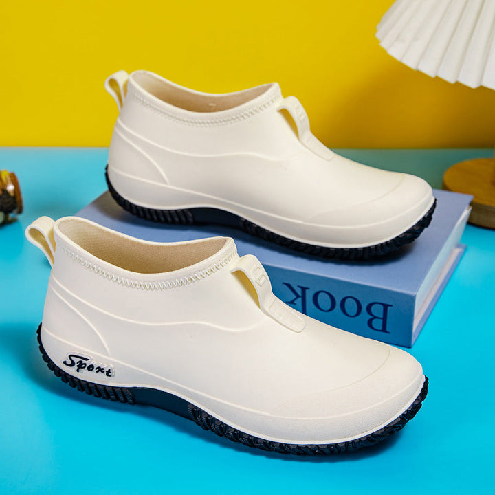 Ava | Cozy Waterproof Slip-On Rain Boots with Ridged Ankle Design