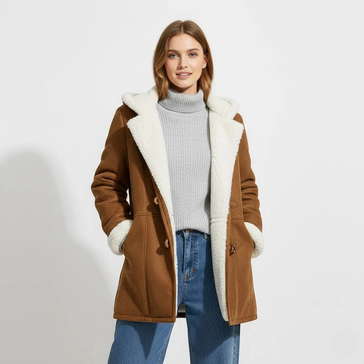 Ava | Effortless Hooded Winter Sherpa Jacket Women