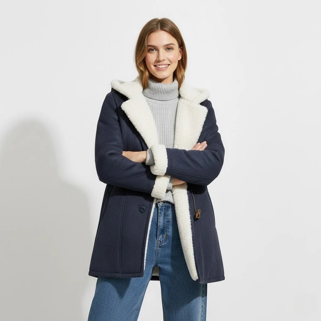 Ava | Effortless Hooded Winter Sherpa Jacket Women