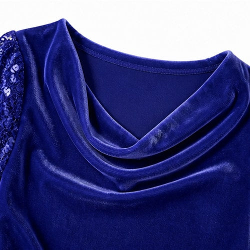 Ava | Polished Cowl Neck Sequin Sleeve Christmas Dress