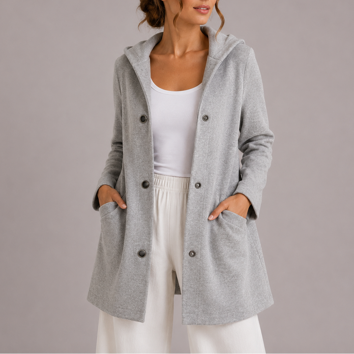 Barbara | Cozy Hooded Snap-Button Cardigan Jacket Hoodie
