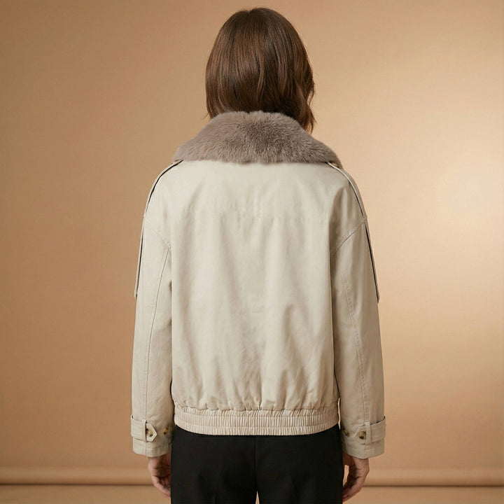 Barbara | Polished Cropped Double-Breasted Fur Coat