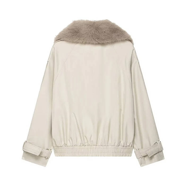 Barbara | Polished Cropped Double-Breasted Fur Coat