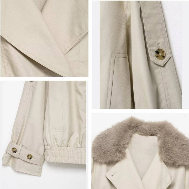 Barbara | Polished Cropped Double-Breasted Fur Coat
