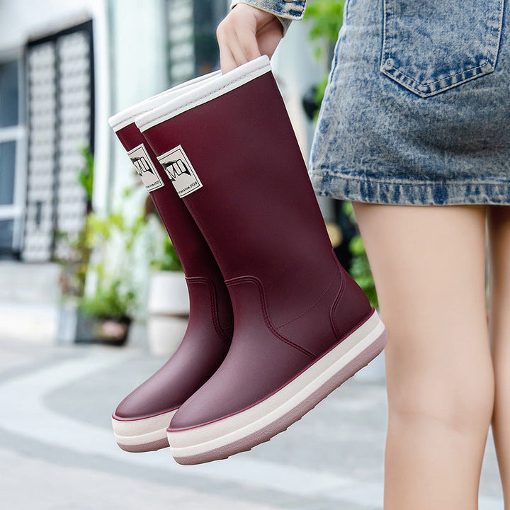 Barbara | Refined Mid-Calf Platform Rain Boots