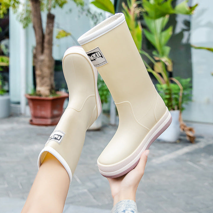 Barbara | Refined Mid-Calf Platform Rain Boots
