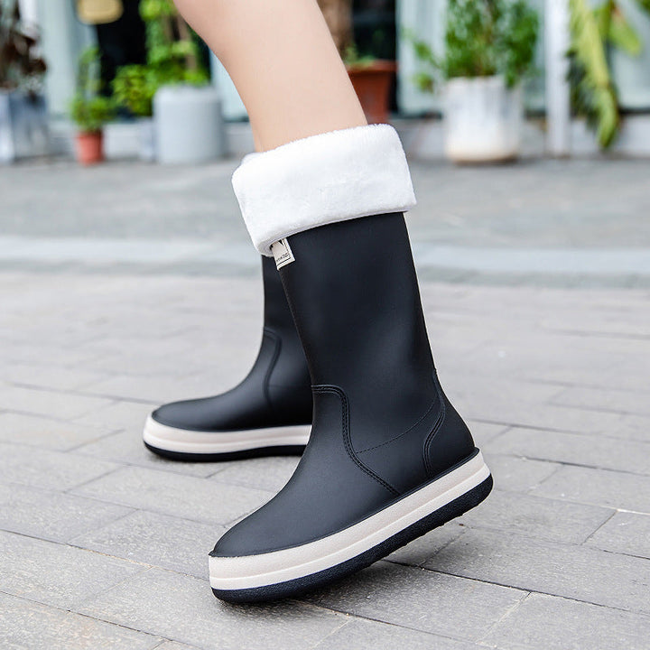 Barbara | Refined Mid-Calf Platform Rain Boots