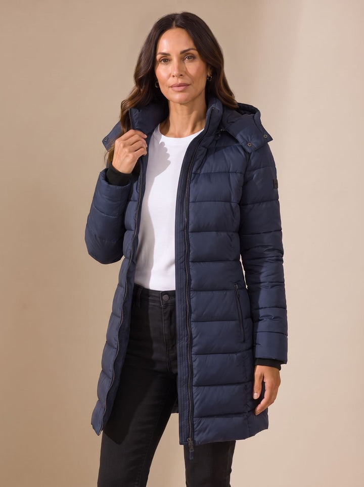 Barbara | Stylish Quilted Hooded Longline Winter Coat