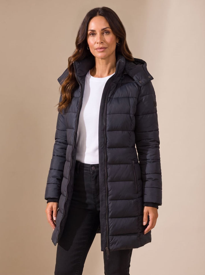 Barbara | Stylish Quilted Hooded Longline Winter Coat