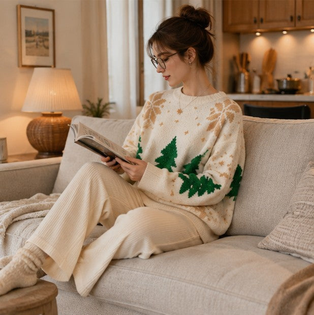 Beverly | Chic Snowflake Christmas Tree Sweater Women