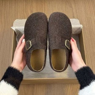 Beverly | Graceful Buckle Strap Mule Slippers