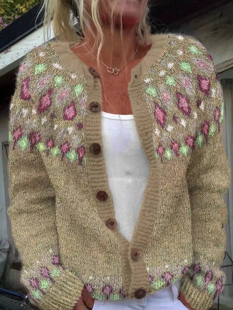 Beverly | Relaxed Fair Isle Christmas Sweater Cardigan for Women