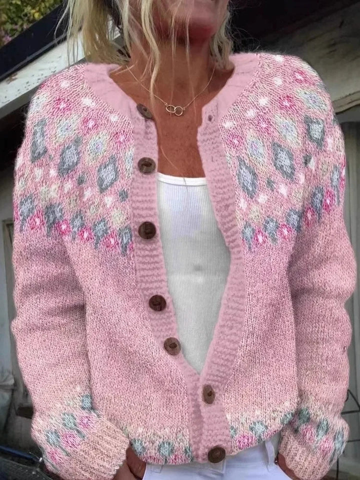 Beverly | Relaxed Fair Isle Christmas Sweater Cardigan for Women