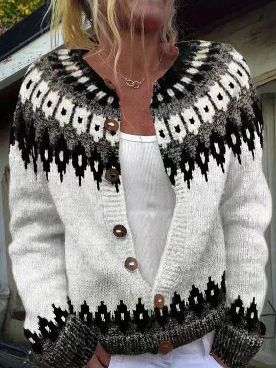 Beverly | Relaxed Fair Isle Christmas Sweater Cardigan for Women