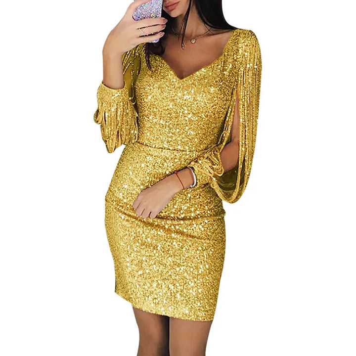 Beverly | Relaxed Sequin Long Sleeve Christmas Dress
